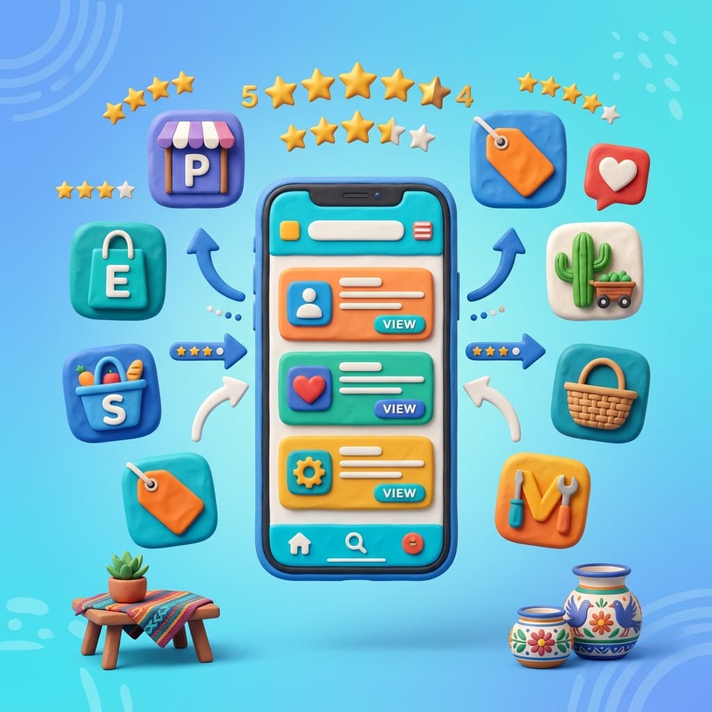 Ilustración de las mejores apps para vender productos