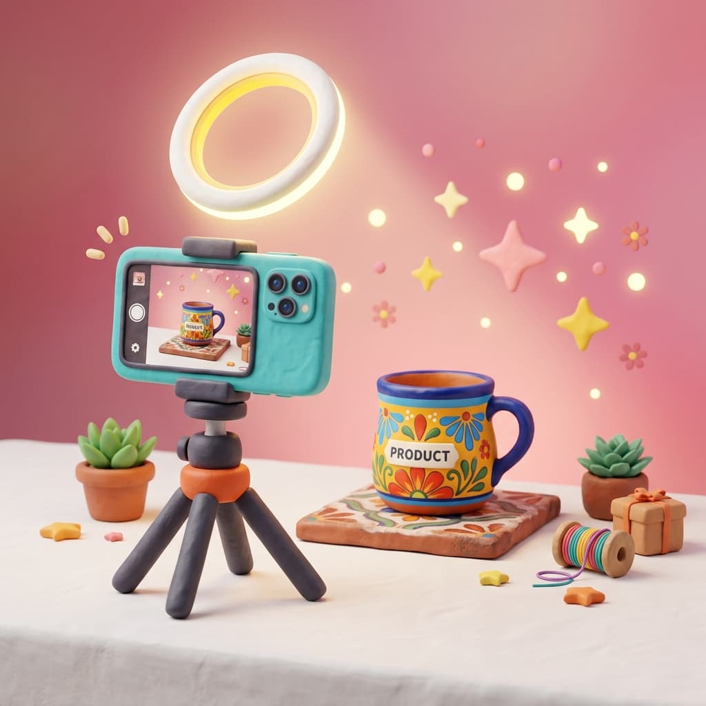 Ilustración de fotografía de productos con smartphone