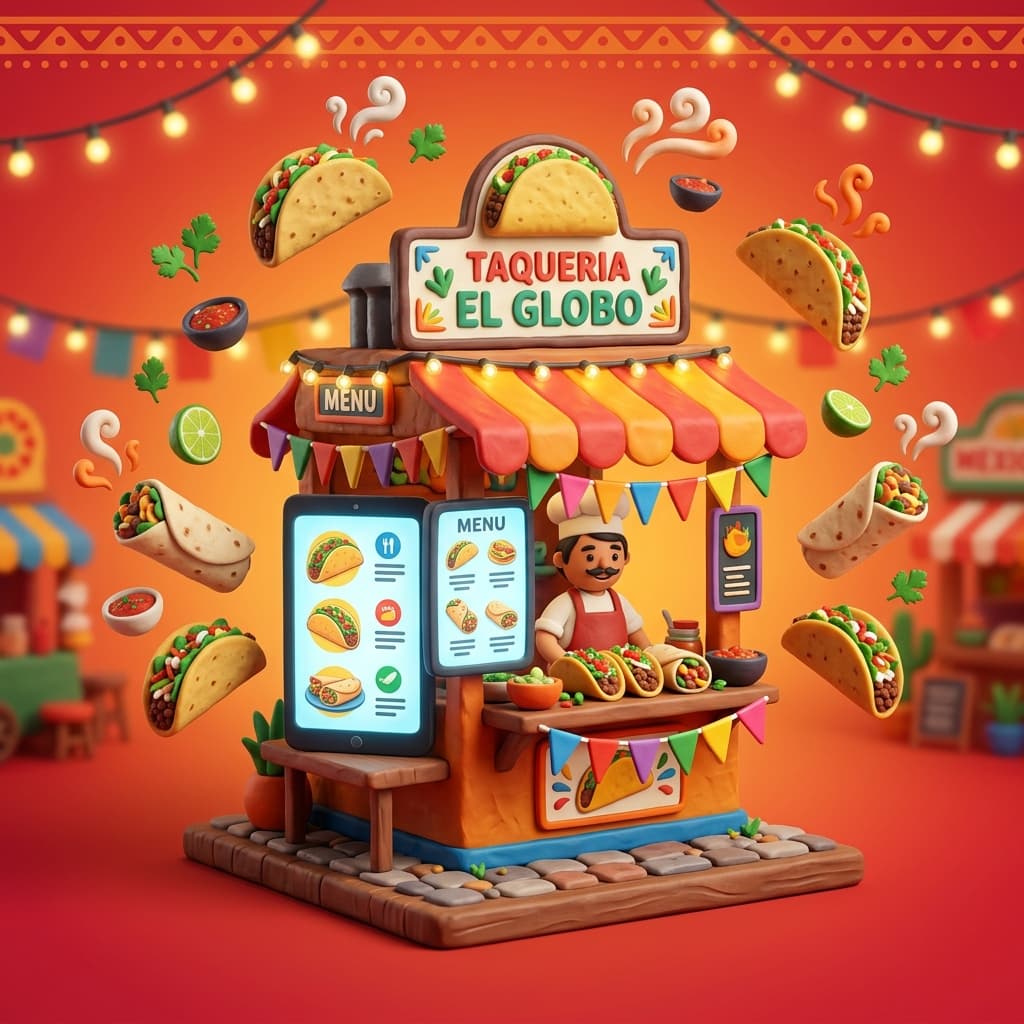 Ilustración de menú digital para restaurante o taquería
