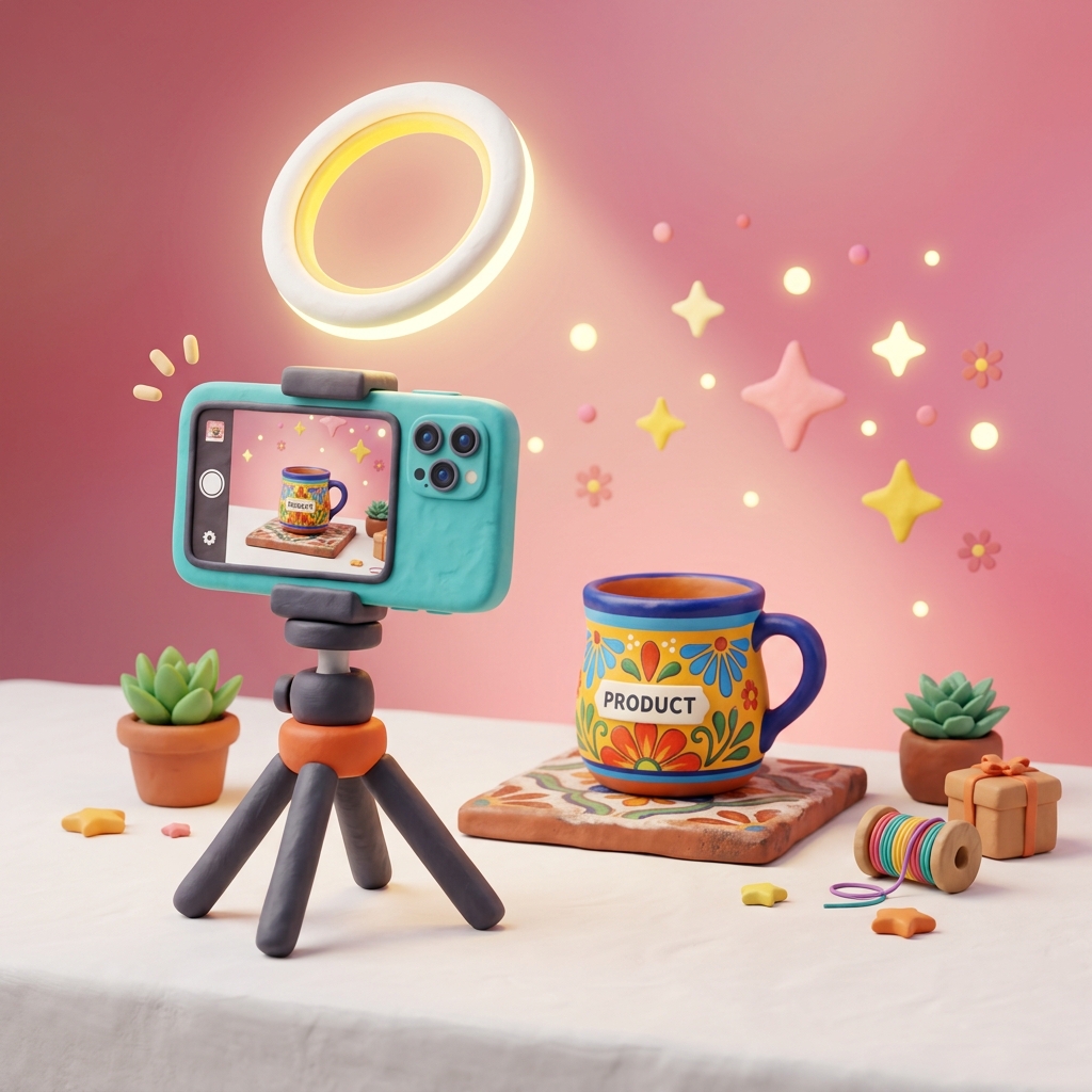 Ilustración de fotografía de productos con smartphone